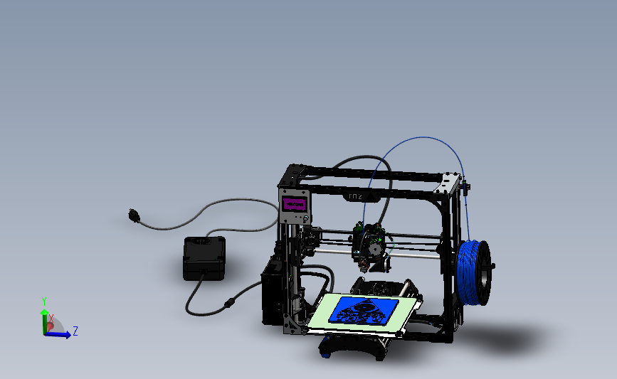 Lulzbot TAZ4 3D打印机 3D模型SolidWorks三维设计图