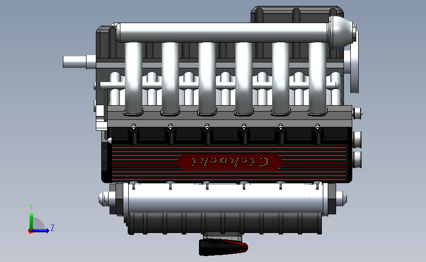 带增压器的V12发动机图纸 3D模型SolidWorks三维设计图
