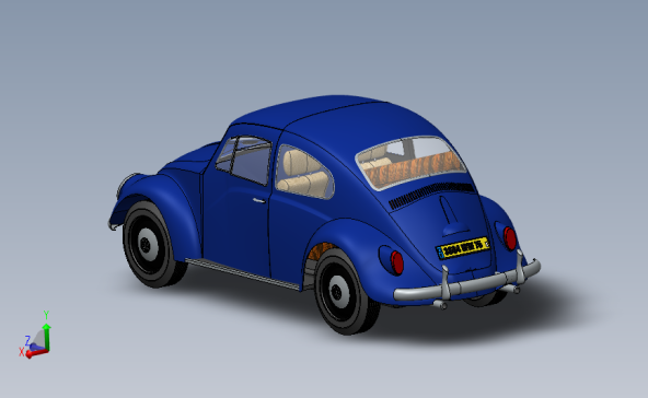 大众甲壳虫汽车 3D模型SolidWorks三维设计图