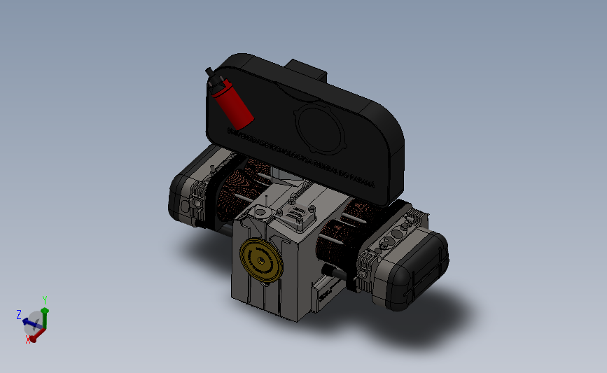 带机油散热器的发动机 SW模型 3D模型SolidWorks三维设计图