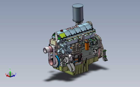 MTU柴油发动机（SW设计） 3D模型SolidWorks三维设计图