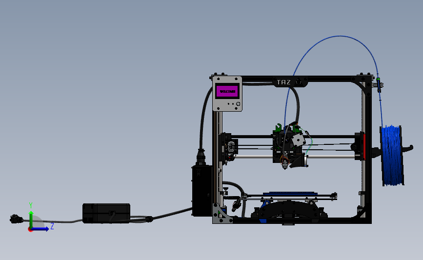 Lulzbot TAZ4 3D打印机 3D模型SolidWorks三维设计图