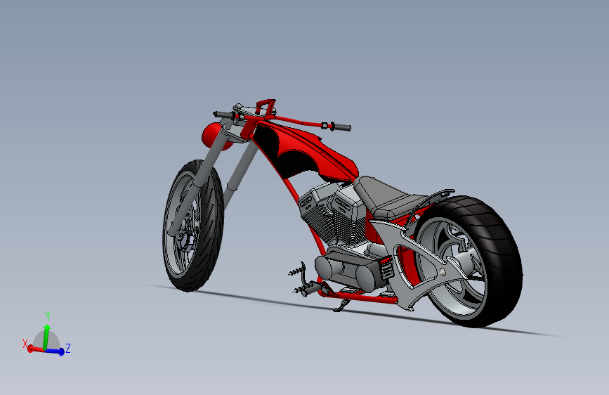 OCC机车（摩托车） 3D模型SolidWorks三维设计图