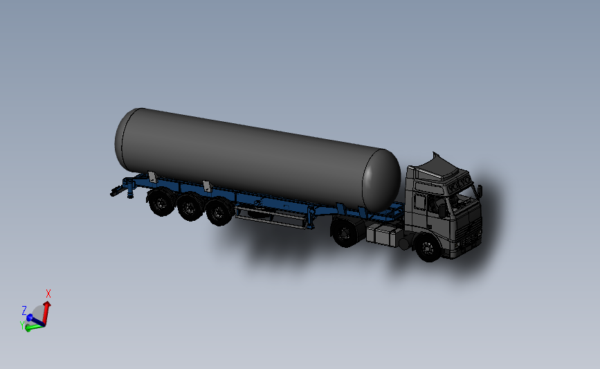 LNG油罐车模型 3D模型SolidWorks三维设计图
