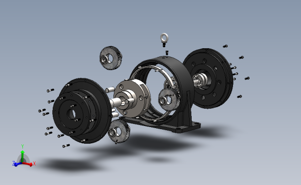 NAD行星减速器NWG行星轮减速机（含爆炸图） 3D模型SolidWorks三维设计图AutoCAD-ZWCAD设计