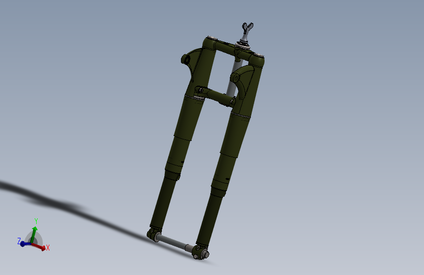 m72摩托车前叉3D模型SolidWorks三维设计图