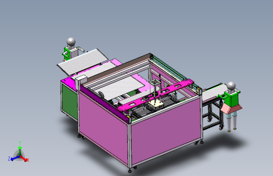 LED灯管测试分选大型取放料机械手生产线设备3D模型SolidWorks三维设计图