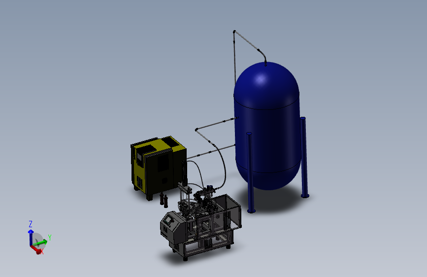 PET吹瓶机3D模型SolidWorks三维设计图