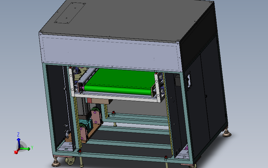 单缸气动升降机 3D模型SolidWorks三维设计图