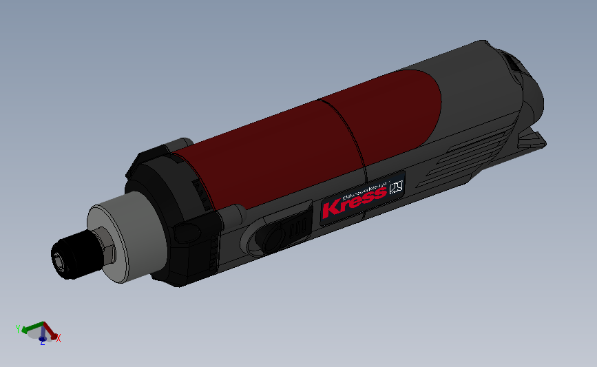 Kress-1050奇利刻模机铣削主轴 3D模型SolidWorks三维设计图