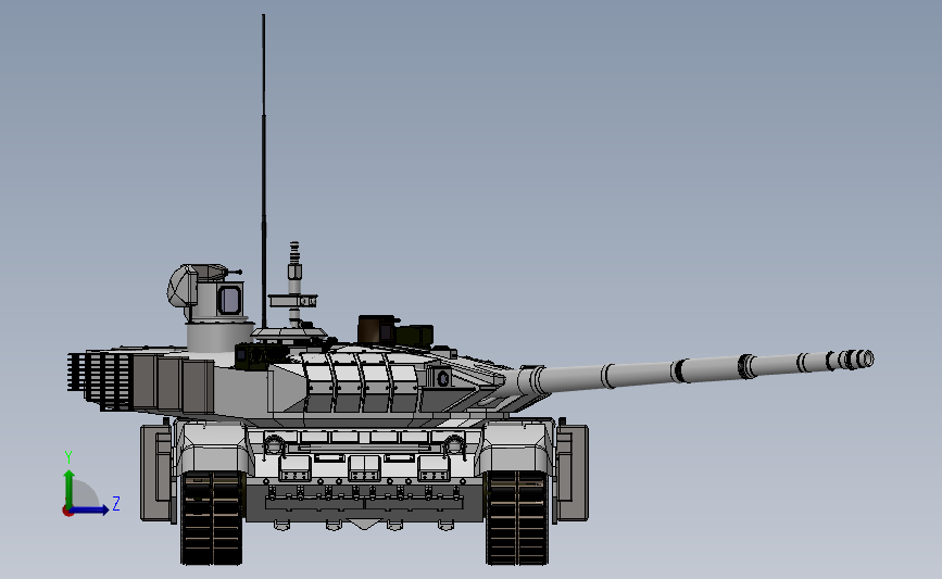 T90坦克外形（包含所有零件） 3D模型SolidWorks三维设计图