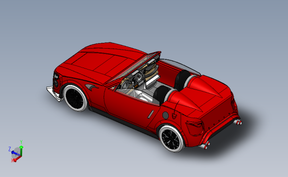 TBO标志敞篷车3D模型SolidWorks三维设计图