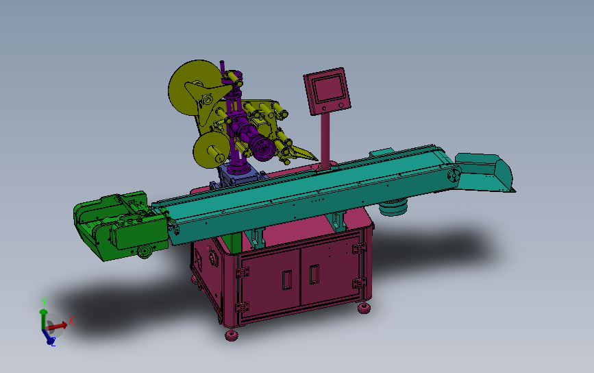 T11500卡片贴标机 3D模型SolidWorks三维设计图