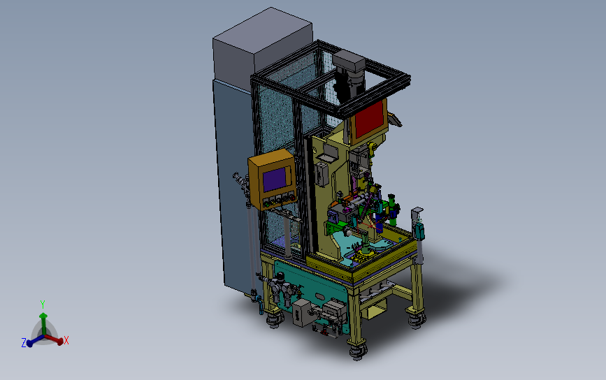 转向器轴承压装及护管翻边设备 3D模型SolidWorks三维设计图