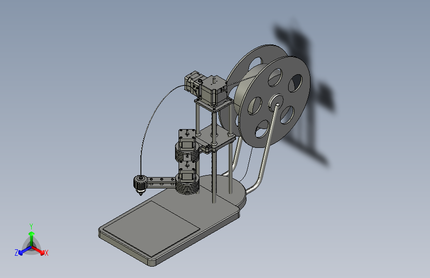 Scara机器人3D打印机 3D模型SolidWorks三维设计图
