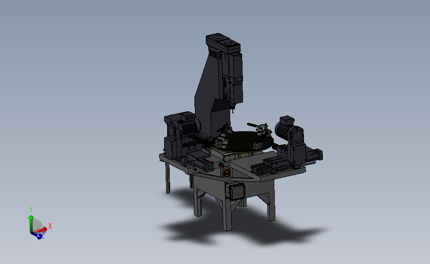 转盘式铣台 3D模型SolidWorks三维设计图