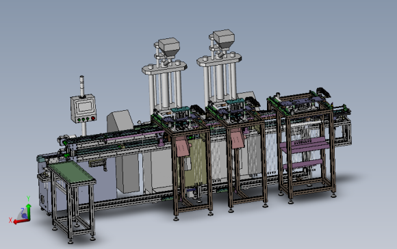 USB数据线材上下料与治具回流线设备 3D模型SolidWorks三维设计图