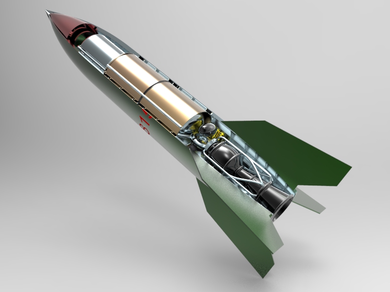 V2火箭模型 3D模型SolidWorks三维设计图