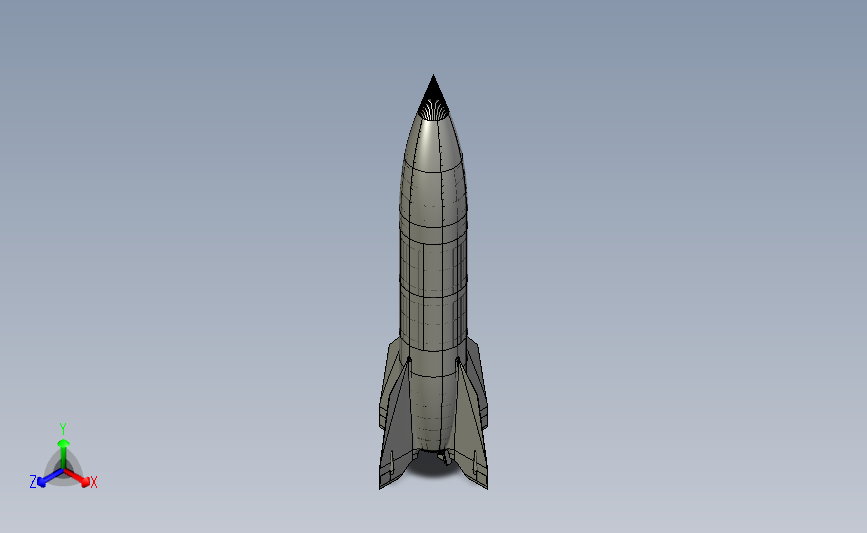 V2火箭模型 3D模型SolidWorks三维设计图