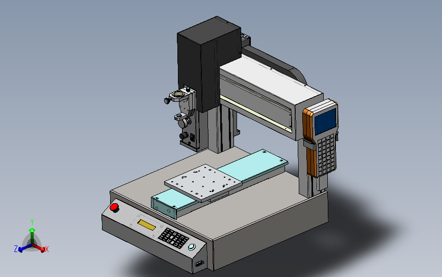 桌面式三轴点胶机（300行程、量产图纸） 3D模型SolidWorks三维设计图