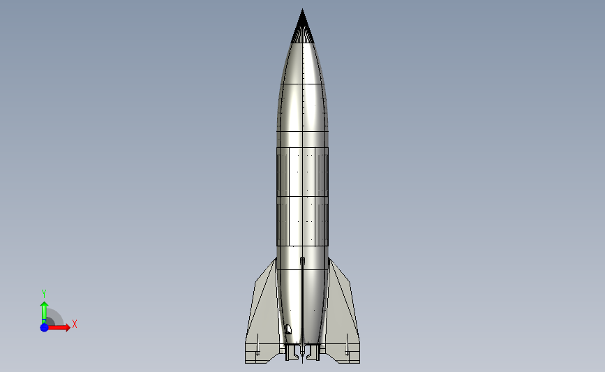 V2火箭模型 3D模型SolidWorks三维设计图