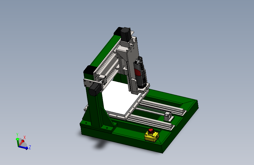 桌面型三轴数控铣床 3D模型SolidWorks三维设计图