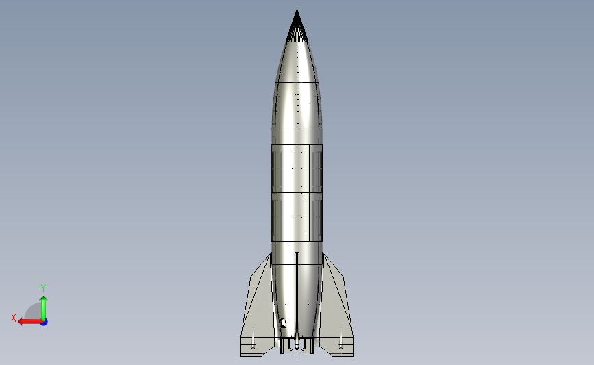V2火箭模型 3D模型SolidWorks三维设计图