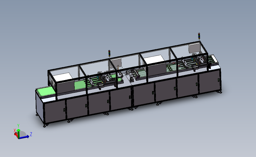 UV点胶固化机设备（显示屏自动点胶、UV固化流水线）3D模型SolidWorks三维设计图