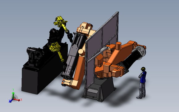 自动化焊接设备之机器人焊接定位器机设计模型3D模型SolidWorks三维设计图