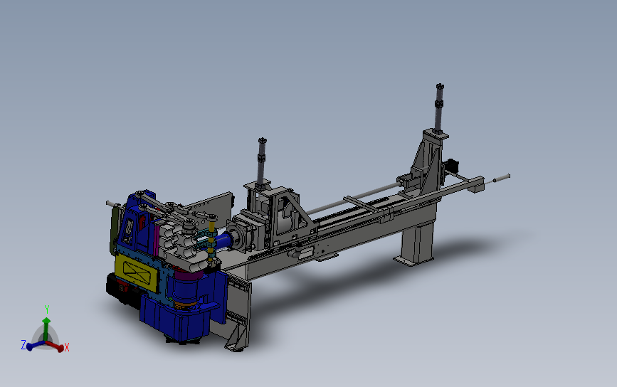 自动化数控弯管机 3D模型SolidWorks三维设计图