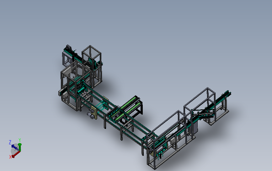 自动组装检测流水线3D模型SolidWorks三维设计图