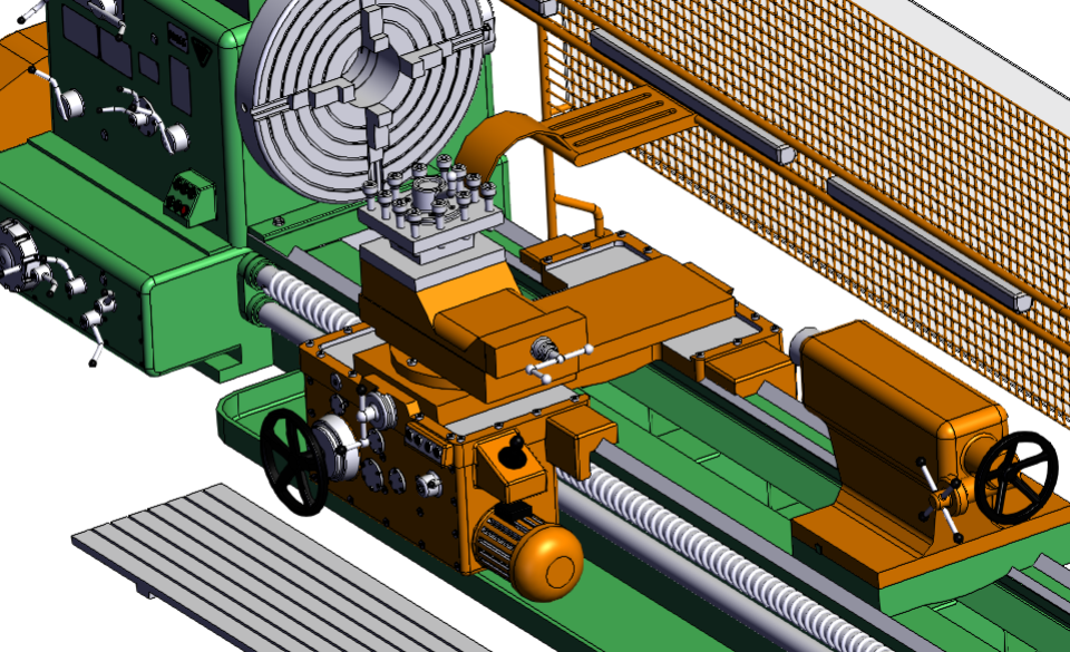 Lathe Machine 1M65车床step