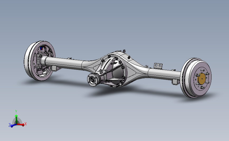 最完整的汽车后桥总成3D模型SolidWorks三维设计图