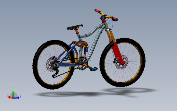 自行车3D模型SolidWorks三维设计图