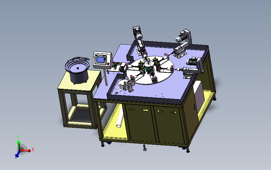 自动钻孔攻牙机3D模型SolidWorks三维设计图
