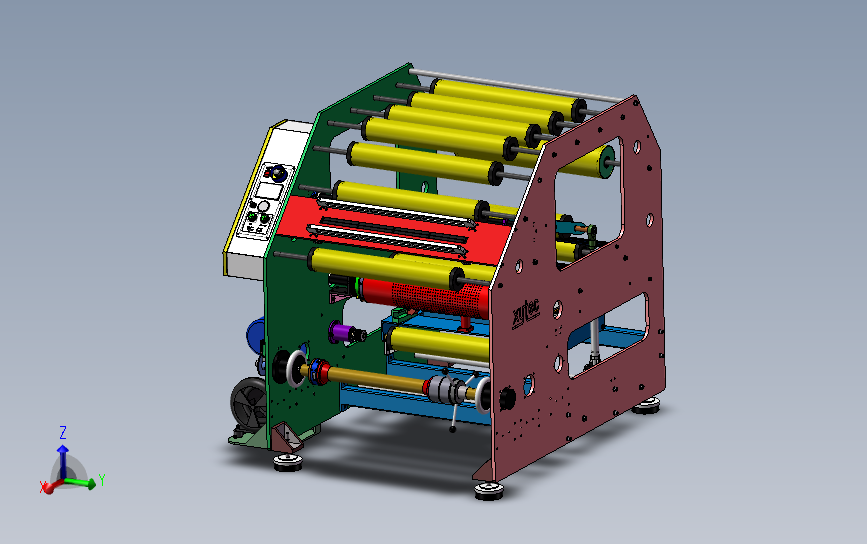 自动开卷机 3D模型SolidWorks三维设计图