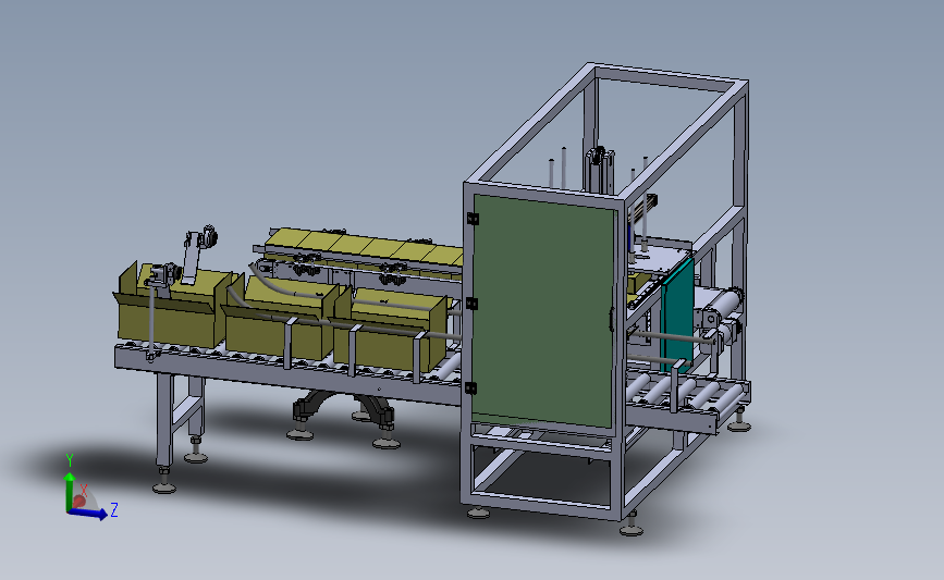 自动装箱封箱包装机装箱机3D模型SolidWorks三维设计图