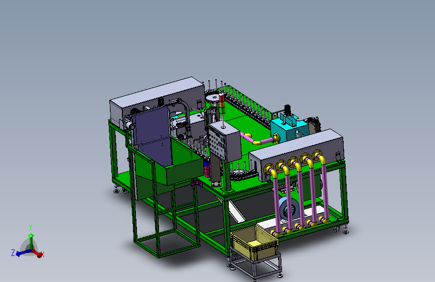 自动循环清洗喷雾机 3D模型SolidWorks三维设计图