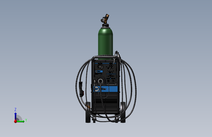 氩弧焊机 含气源 3D模型SolidWorks三维设计图