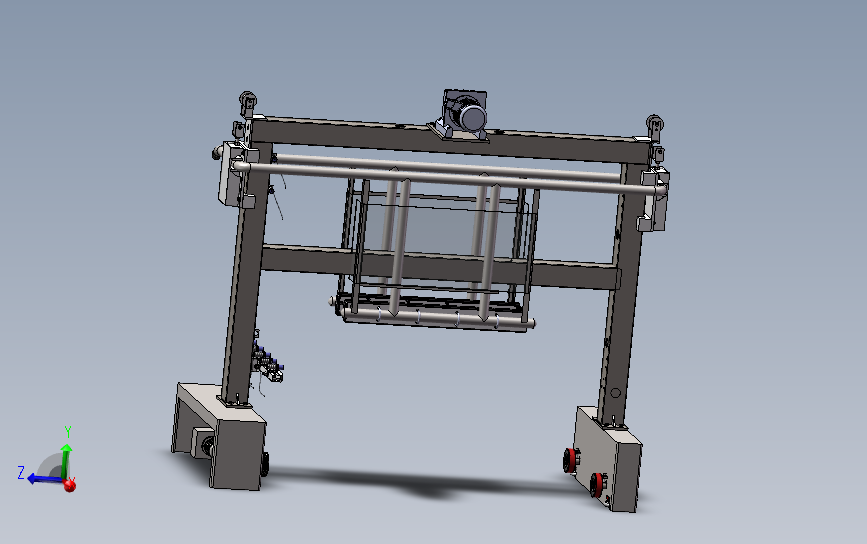 压滤机配套滤板清洗机 3D模型SolidWorks三维设计图