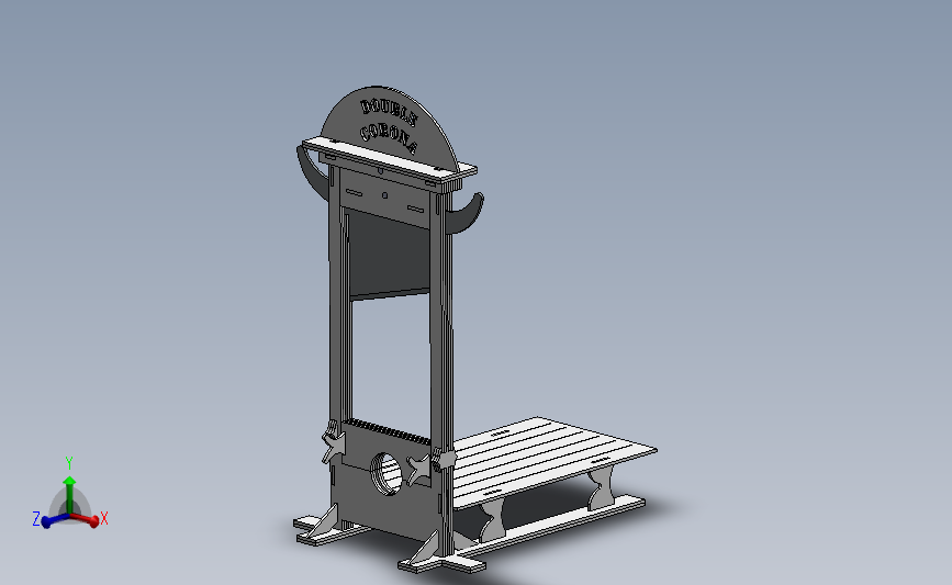 雪茄刀板断头台 3D模型SolidWorks三维设计图