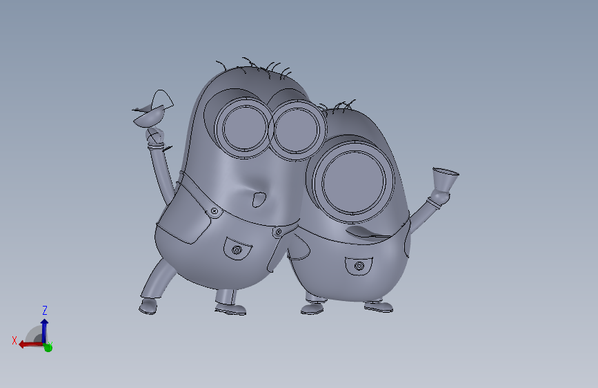 小黄人 3D模型SolidWorks三维设计图Rhino犀牛设计