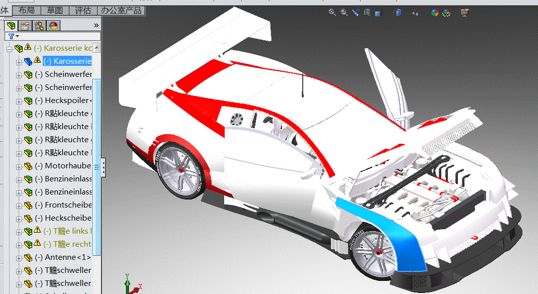 一款solidworks版本Nissan炫酷跑车3D模型SolidWorks三维设计图