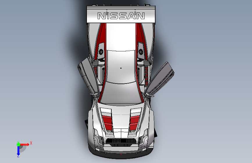 一款solidworks版本Nissan炫酷跑车3D模型SolidWorks三维设计图