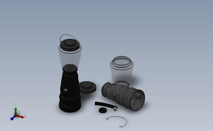 野营灯 3D模型SolidWorks三维设计图