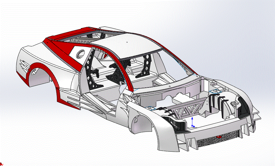 一款solidworks版本Nissan炫酷跑车3D模型SolidWorks三维设计图