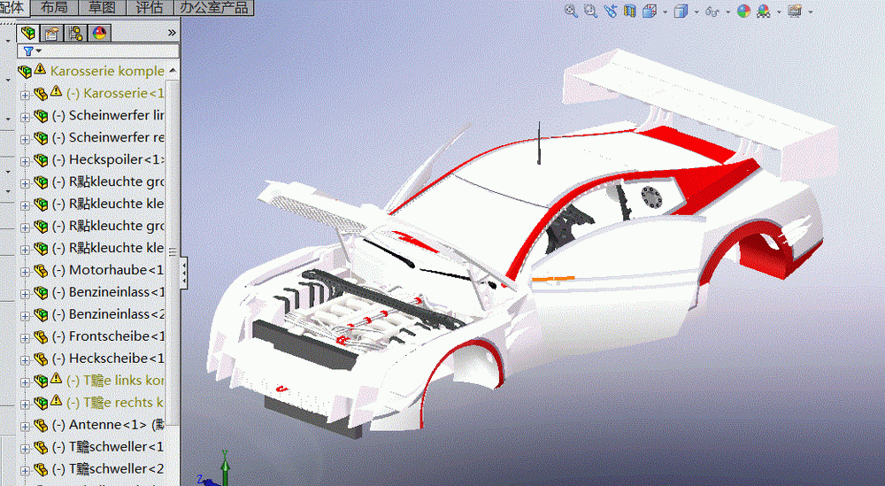 一款solidworks版本Nissan炫酷跑车3D模型SolidWorks三维设计图
