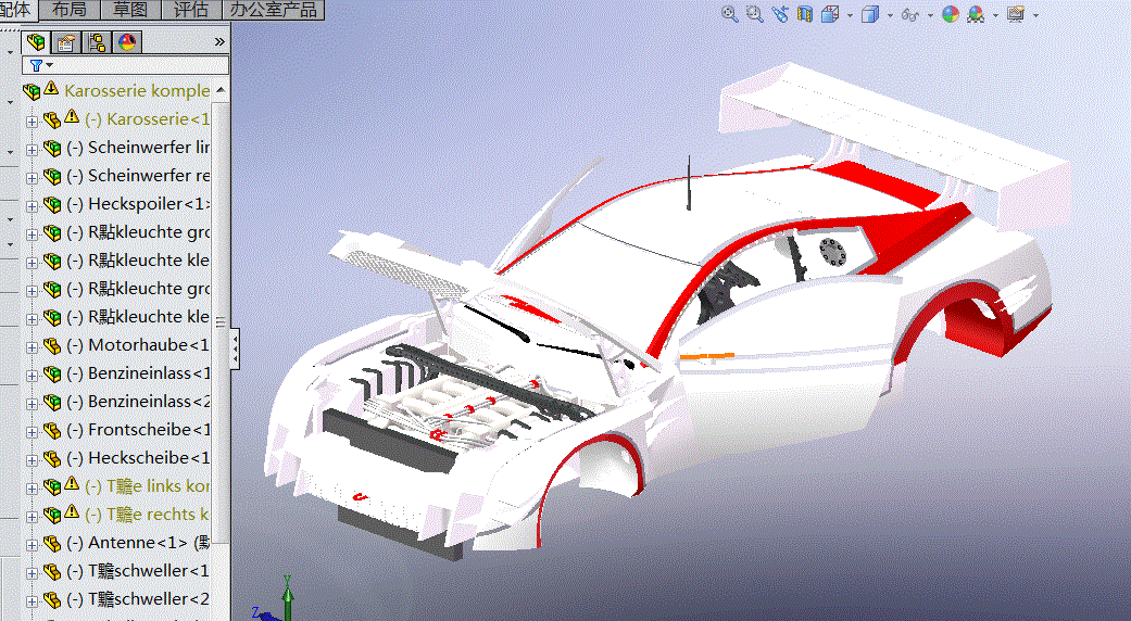 一款solidworks版本Nissan炫酷跑车3D模型SolidWorks三维设计图
