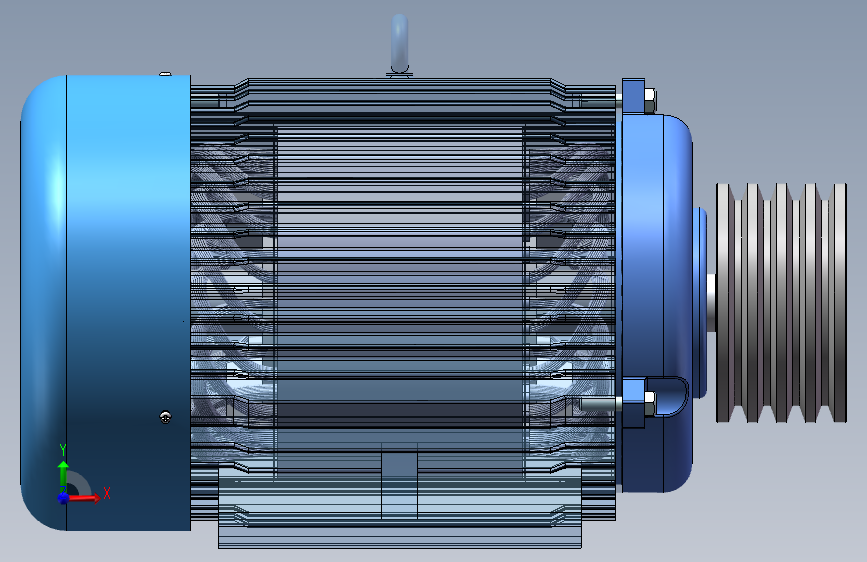 异步电机内部结构完整版3D模型SolidWorks三维设计图