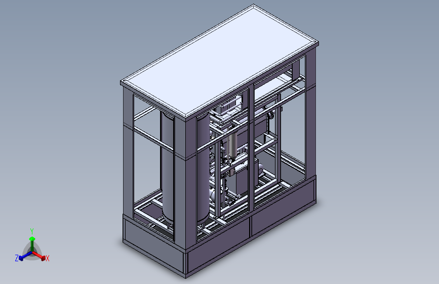 移动厕所生化处理装置 3D模型SolidWorks三维设计图